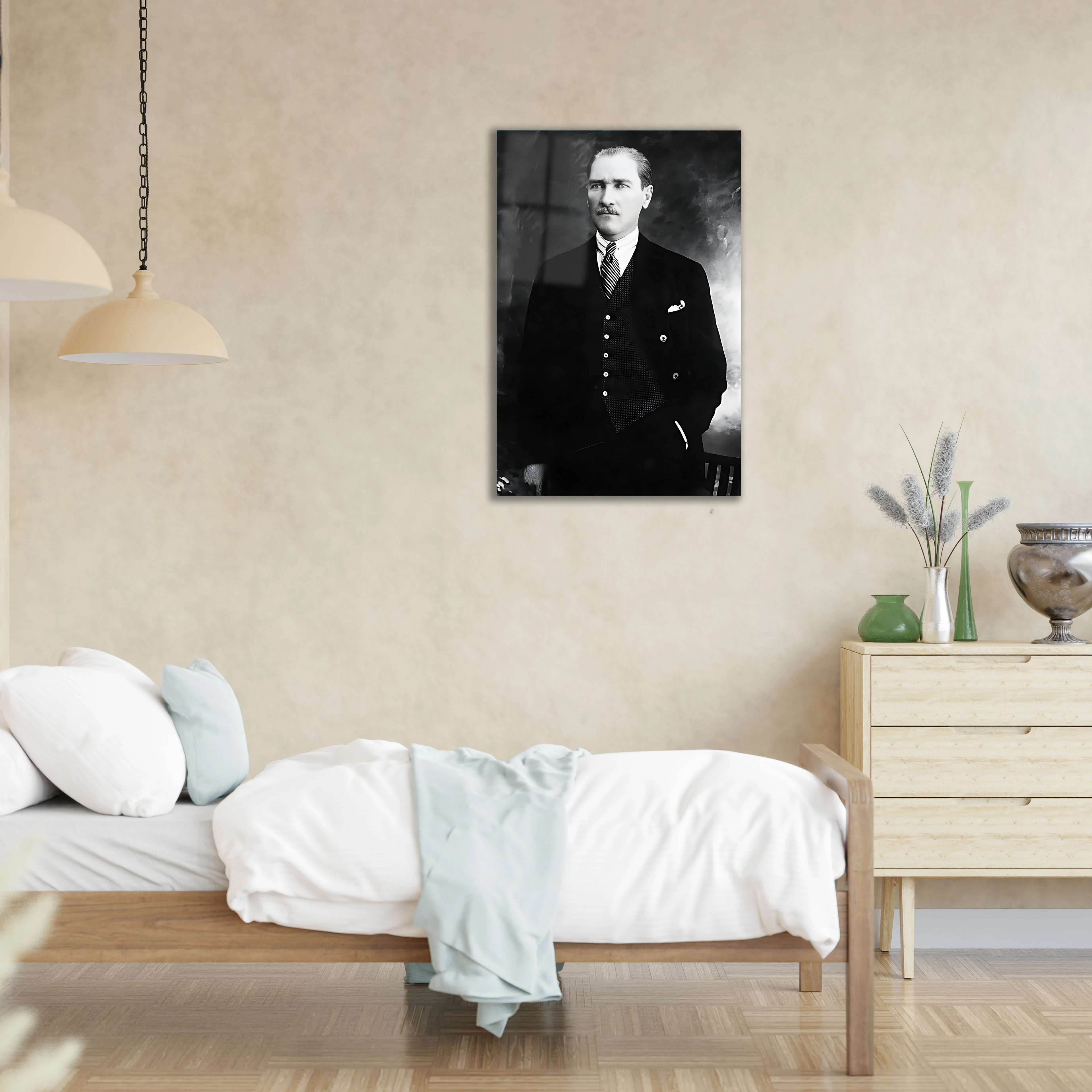 Mustafa Kemal Atatürk Portresi Cam Tablo